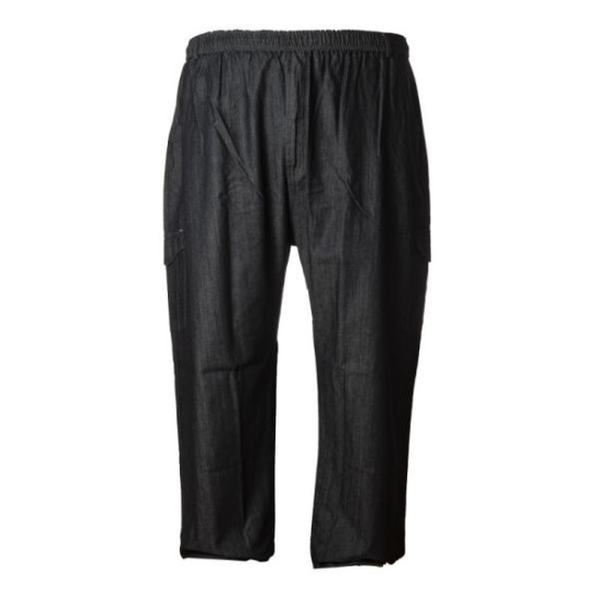 Παντελόνα Jean cargo σταθερή υπερμέγεθος - BLUEBLACK