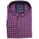 Πουκάμισο καρό βαμβακερό υπερμέγεθος - Magenta/Blue