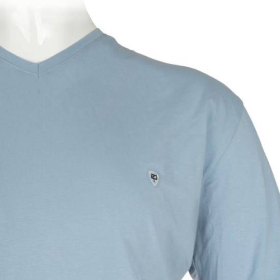 T-shirt  ve βαμβακερό με διακριτικό κέντημα - Nepal Blue