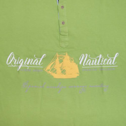 Polo πικέ κοντομάνικο με μεταξοτυπία - GREENERY