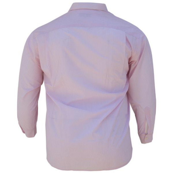 Πουκάμισο ριγέ μακρυμάνικο με τσέπη - Λευκό/Ροζ