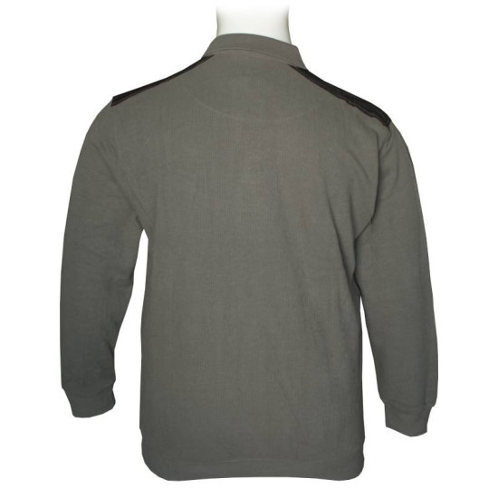 Βαμβακερό polo wool feel με τσέπη στο στήθος - Faded Battleship Grey