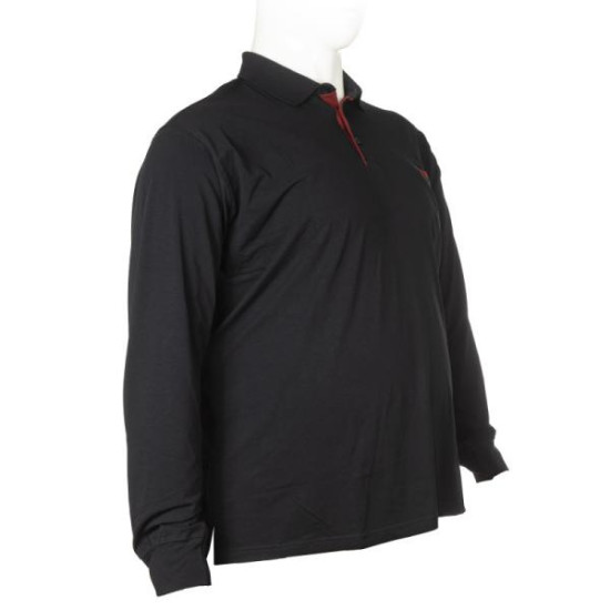 Polo μακό penie με μακρύ μανίκι,τσέπη και κέντημα στο στήθος - Dark Blue