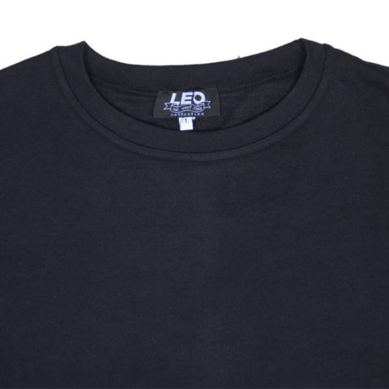 Συνδυαστική προσφορά μπλούζας φούτερ λαιμόκοψη μονόχρωμη - ΜΑΥΡΟ