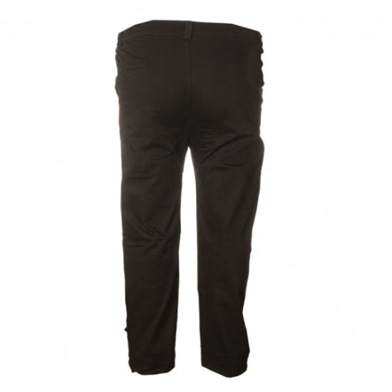 Ελαστικό chino καπαρτινέ  παντελόνι,ψηλοκάβαλο με λάστιχο στο πλάι - Black