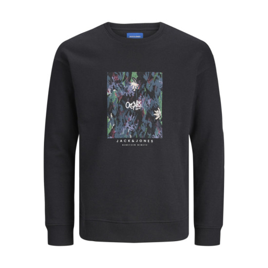 Jack & Jones Silver Lake ,φούτερ μπλούζα με μεταξοτυπία - Black