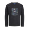 Jack & Jones Silver Lake ,φούτερ μπλούζα με μεταξοτυπία - Black