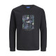 Jack & Jones Silver Lake ,φούτερ μπλούζα με μεταξοτυπία - Black