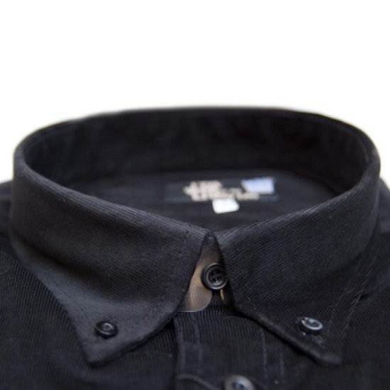 Πουκάμισο κοτλέ μακρυμάνικο - ΜΑΥΡΟ