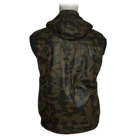 Γιλεκο καπιτονε αντιανεμικο παραλλαγής με κουκούλα - Dusty Olive