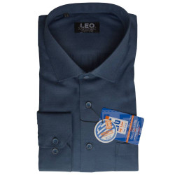 Πουκάμισο Oxford μακρυμάνικο με γιακά τύπου Rex, της Leo Collection - San Marino Blue