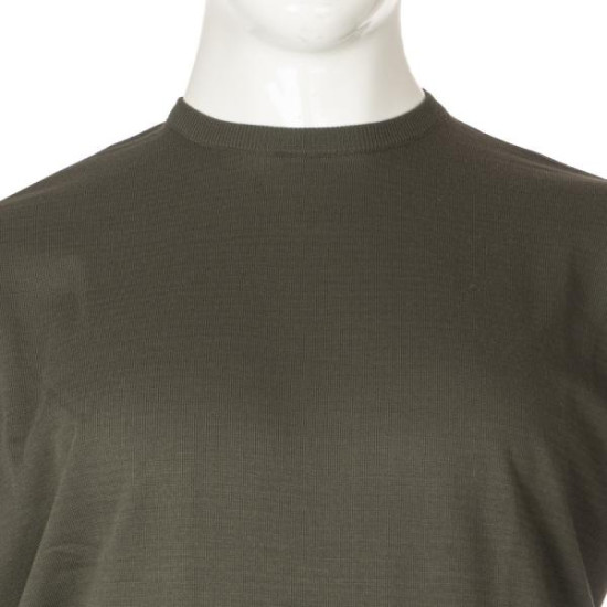 Μπλούζα πλεκτή μονόχρωμη λαιμόκοψη - Dark Olive Green