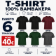 6Pack T-shirt Προσφορά 3+3 - 2Black,2Forest Green,Charcoal,Maroon