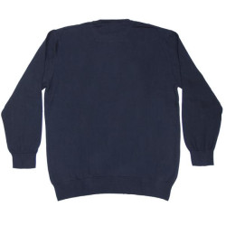 Βαμβακερή πλέκτη μπλούζα με λαιμόκοψη - Coal Black