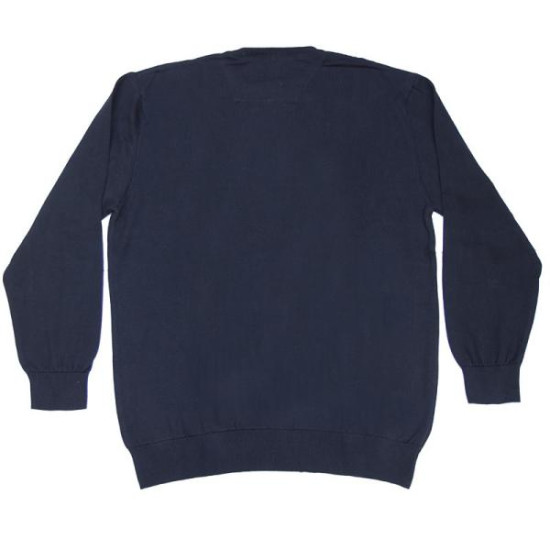 Βαμβακερή πλέκτη μπλούζα με λαιμόκοψη - Coal Black