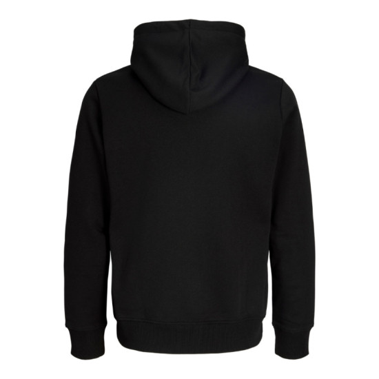 Ζακέτα φούτερ Buster Sweat Zip Hood με μεταξοτυπία,by Jack & Jones +Fit - Black Ζακέτα φούτερ Buster Sweat Zip Hood με μεταξοτυπία,by Jack & Jones +Fit - Black