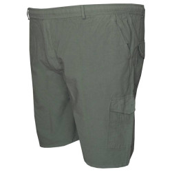 Βαμβακερή βερμούδα τύπου cargo με λάστιχο στη μέση - Khaki