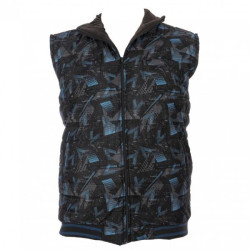 Γιλεκο καπιτονε αντιανεμικο με σταμπα - Anthracite/Blue sax