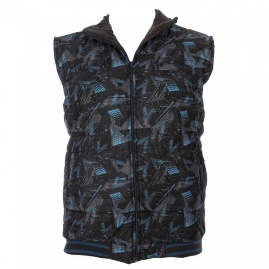 Γιλεκο καπιτονε αντιανεμικο με σταμπα - Anthracite/Blue sax