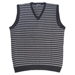 Καζάκα ριγέ μάλλινη με βε - ΜΑΥΡΟ/ΓΚΡΙ