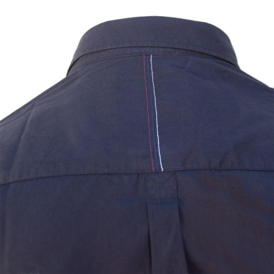 Πουκάμισο κοντομάνικο βαμβακερό με κέντημα και εξώγαζες λεπτομέρειες - Black