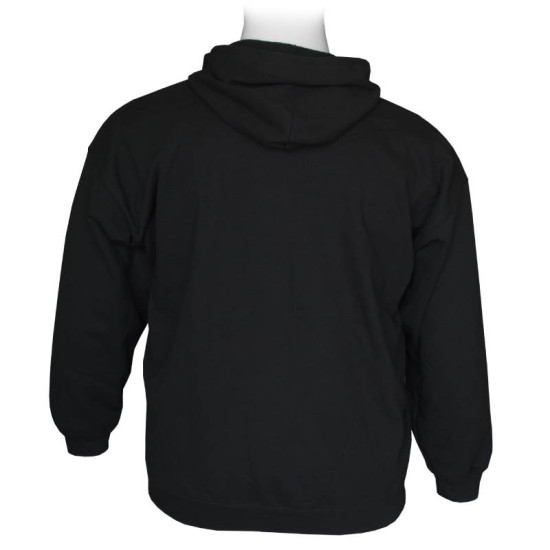 Ζακέτα φούτερ δίκλωνη με κουκούλα και patch - Black