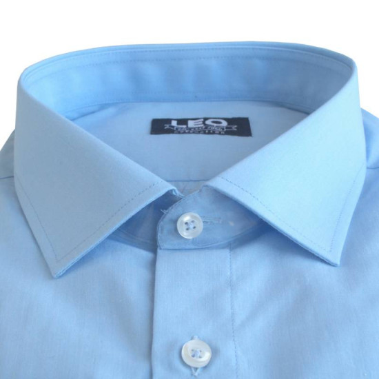 Πουκάμισο μονόχρωμο με rex γιακά και μακρύ μανίκι - Shakerspeare