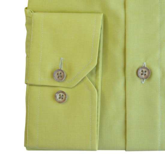 Πουκάμισο Fil-a-Fil μονόχρωμο γαλλικής ραφής & ελληνικής κατασκευής της Leo Collection - Caper Green