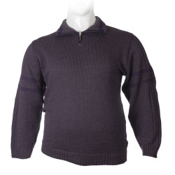 Μάλλινη πλεκτή μπλούζα polo με φερμουάρ - Palatinate Purple