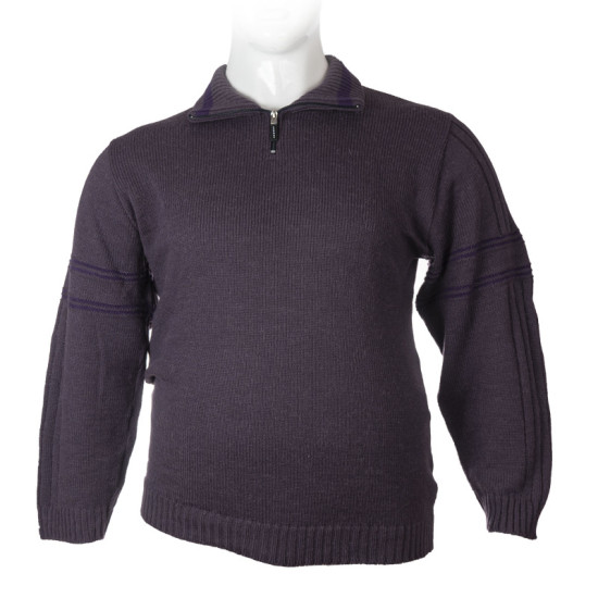 Μάλλινη πλεκτή μπλούζα polo με φερμουάρ - Palatinate Purple