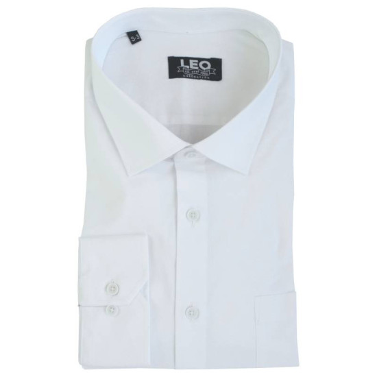 Μονόχρωμο ελαστικό πουκάμισο - White