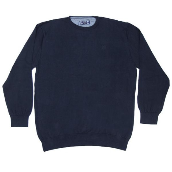 Βαμβακερή πλέκτη μπλούζα με λαιμόκοψη - Coal Black