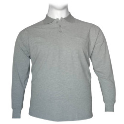 Polo πικέ μονόχρωμη με τσέπη - Grey Melange