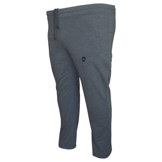 Kαλοκαιρινό παντελόνι φόρμας με κέντημα και φερμουάρ στις τσέπες - Ανθρακί Melange