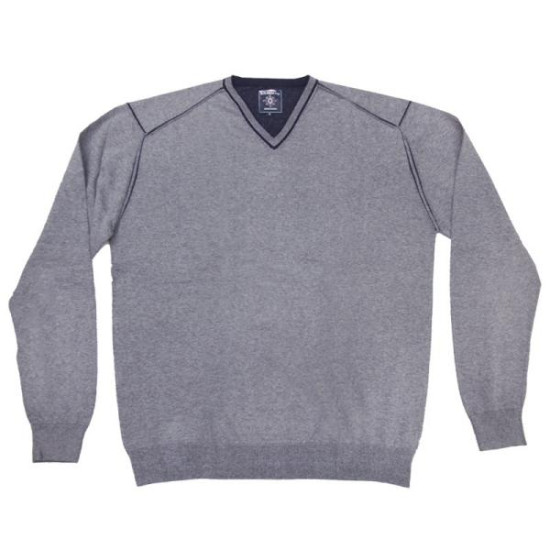 Πλεκτή βαμβακερή μπλούζα βε με εξώγαζες λεπτομέρειες - ΓΚΡΙ ΑΝΟΙΧΤΟ