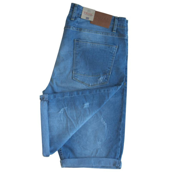 Ελαστική denim βερμούδα slim fit 