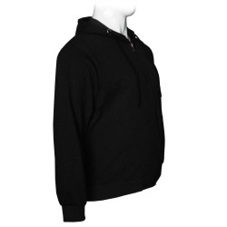 Ζακέτα φούτερ δίκλωνη με patch και κουκούλα - ΜΑΥΡΟ Ζακέτα φούτερ δίκλωνη με patch και κουκούλα - ΜΑΥΡΟ