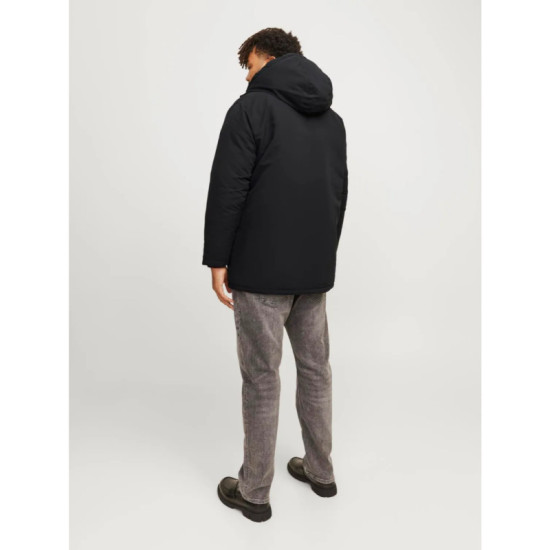 Jack & Jones Loop Parka Jacket - Black Rock