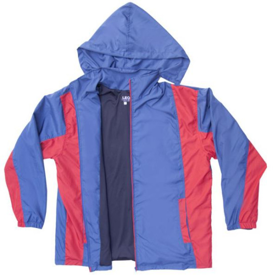 Αντιανεμικό jacket με λεπτή επένδυση και κουκούλα - Indigo/Red