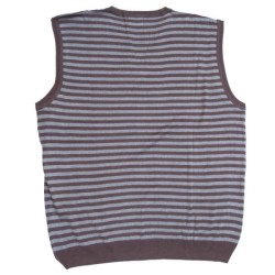 Καζάκα ριγέ μάλλινη με βε - ΓΚΡΙ/ΚΑΦΕ