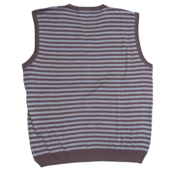 Καζάκα ριγέ μάλλινη με βε - ΓΚΡΙ/ΚΑΦΕ