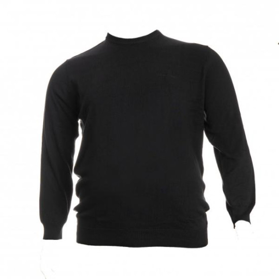 Μονοχρωμη  μπλουζα tricot με λαιμοκοψη και κεντημα - NAVY BLUE