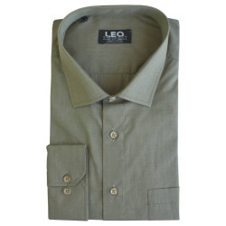 Πουκάμισο Fil-a-Fil μονόχρωμο γαλλικής ραφής & ελληνικής κατασκευής της Leo Collection - Cotton Seed
