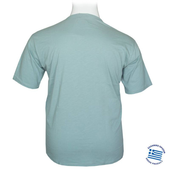 Βαμβακερό t-shirt φλάμα μονόχρωμο τύπου button ve,by LTG - Jungle Mist