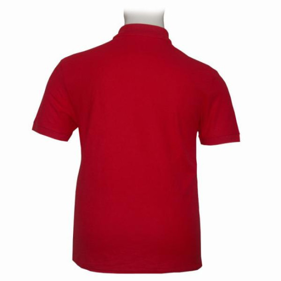 Ελαστικό polo πικέ κοντομάνικο  με ριπ στο μανίκι - ΚΟΚΚΙΝΟ