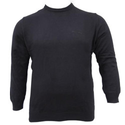 Μονοχρωμη  μπλουζα tricot με λαιμοκοψη και κεντημα - Black