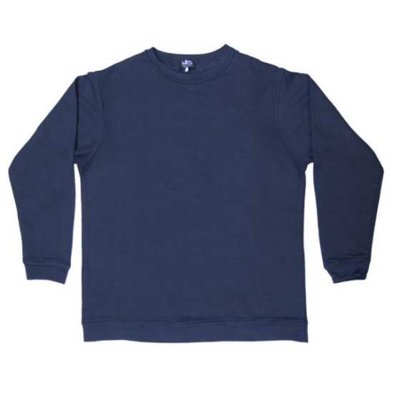 Συνδυαστική προσφορά μπλούζας φούτερ λαιμόκοψη μονόχρωμη - ΜΠΛΕ