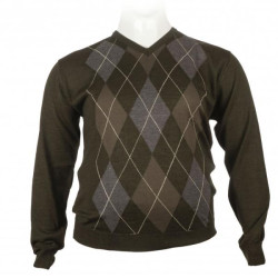 Πλεκτη μπλουζα βε με σχεδιο ρομβους - Χακι/Λαδι/Γκρι