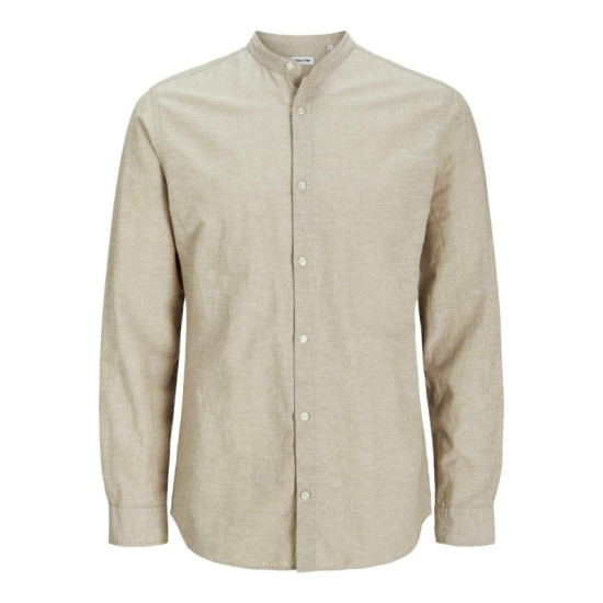 Μάο λινό μακρυμάνικο πουκάμισο