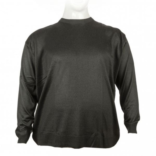 Πλεκτη μπλουζα μονοχρωμη με λαιμοκοψη - ΓΚΡΙ